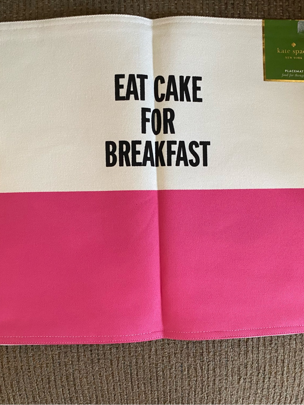 Kate Spade Eat Cake for Breakfast Placemat - Pink and White